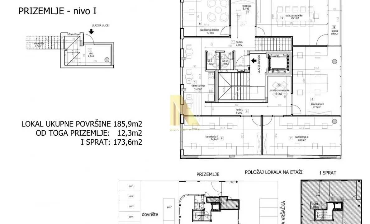 Rent, office space, 180m², Telep, Novi Sad Sve Podlokacije