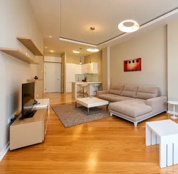 Spacious living room connected with the kitchen and dining area. - image 7