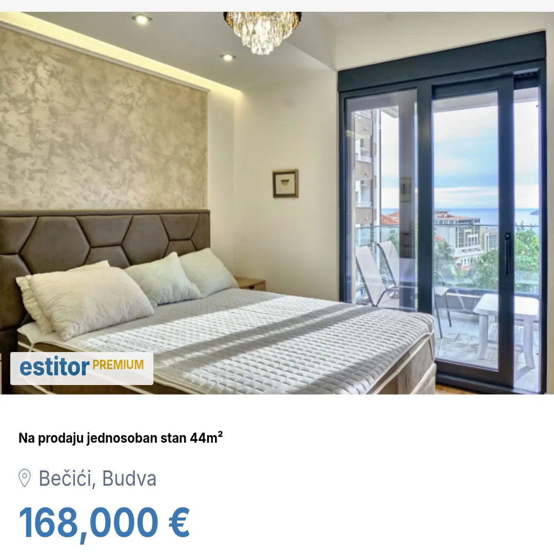 Prodaja, jednosoban stan, 44m², Bečići, Budva