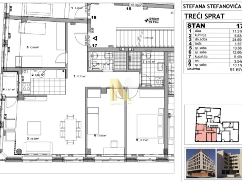 Sale, four bedroom apartment, 91m², Socijalno, Novi Sad Sve Podlokacije - image 2