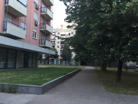 View of a residential building's exterior with surrounding greenery and a pathway. - image 8