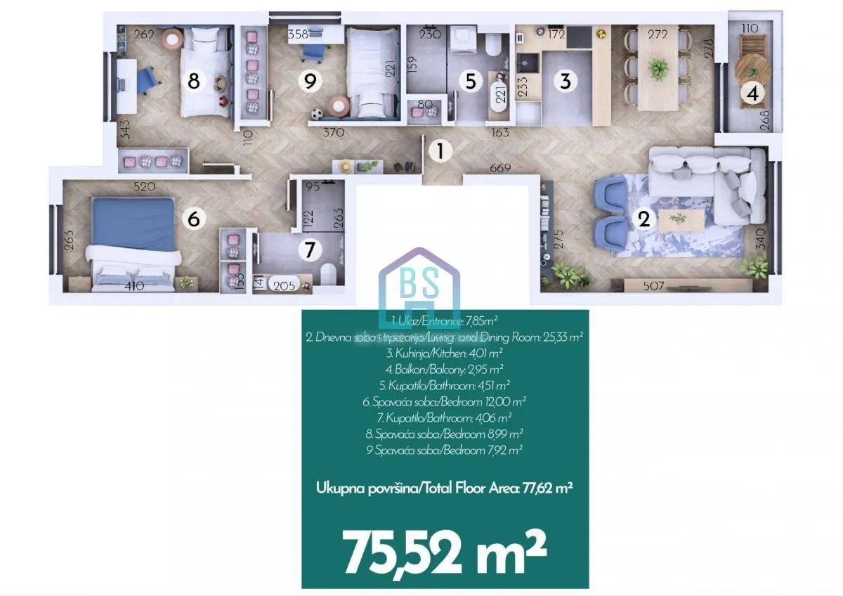 Prodaja, trosoban stan, 76m², Veternička rampa, Novi Sad Sve Podlokacije