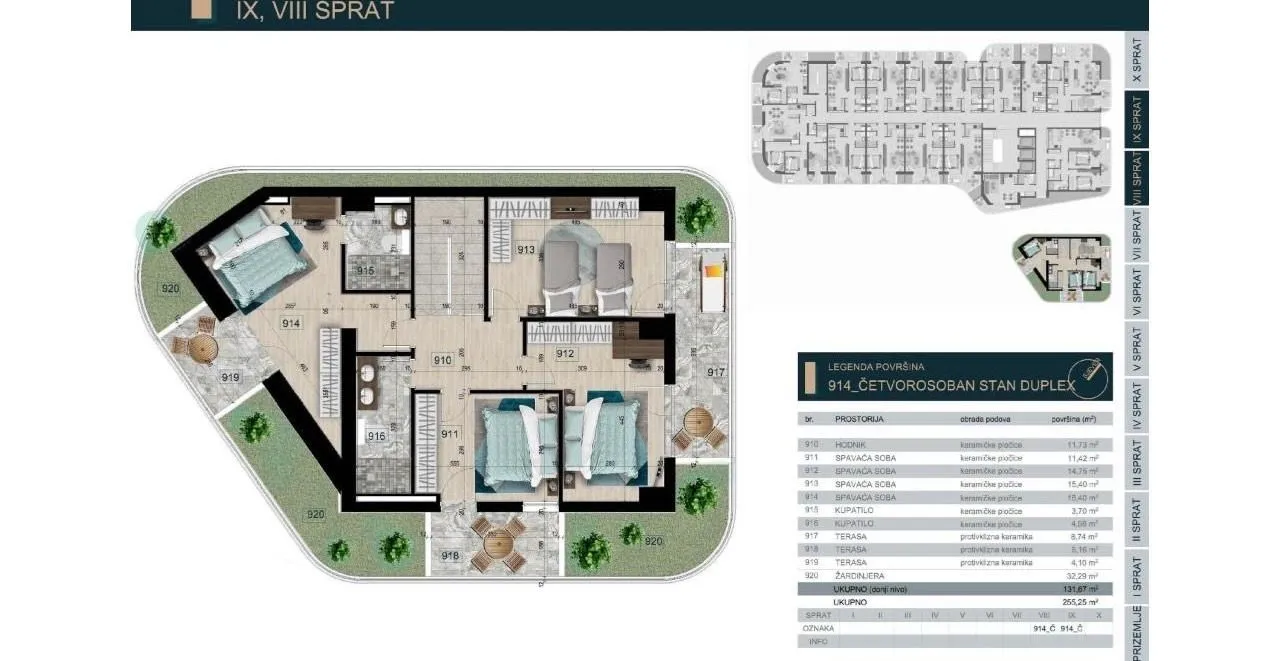 Sale, four bedroom apartment, 255m², Ilino, Bar