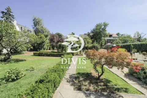 Landscaped courtyard with a walkway, lawn and various vegetation. - image 20