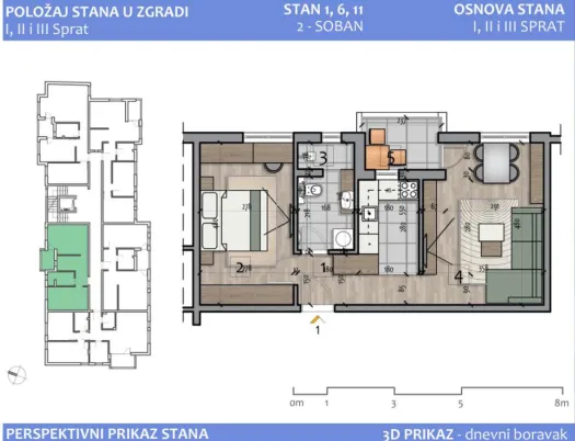 Prodaja, jednosoban stan, 47m², Pantelej, Niš