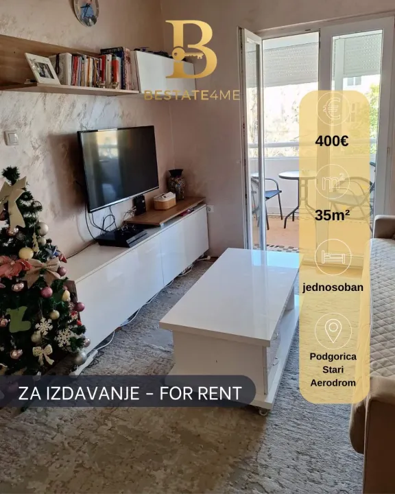 Rent, one bedroom apartment, 35m², Stari Aerodrom, Podgorica