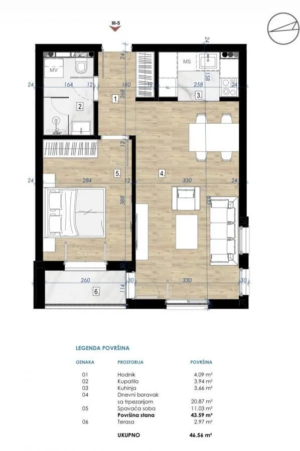 Prodaja, stan, 47m², Zabjelo, Podgorica