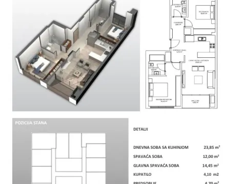 Sale, two bedroom apartment, 74m², Bar, Crna Gora - image 9