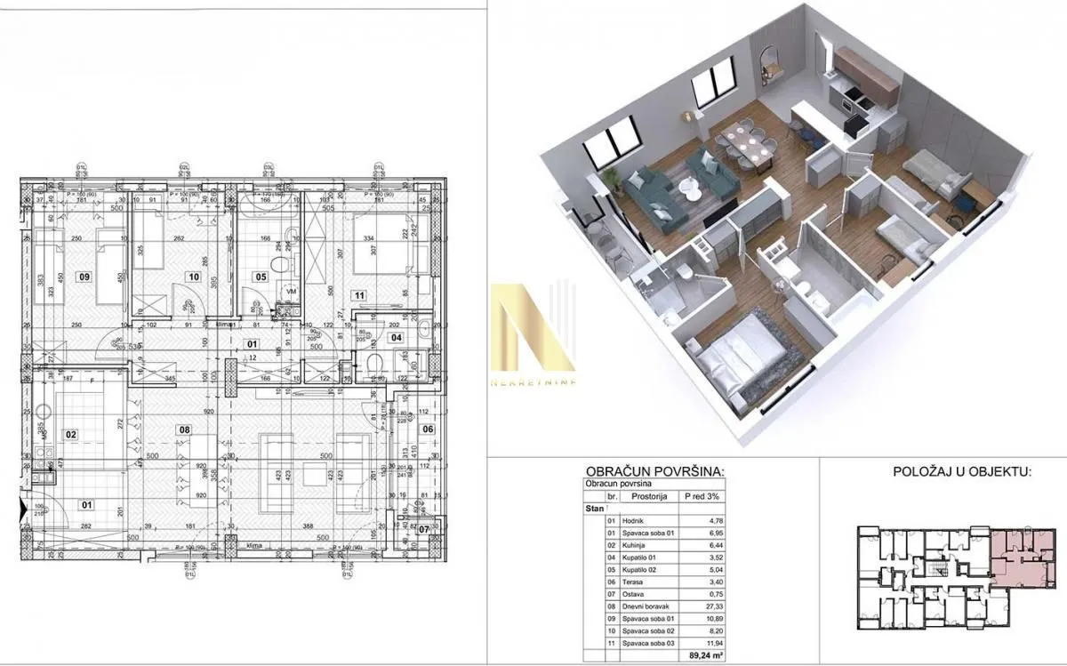 Sale, four bedroom apartment, 90m², Podbara, Novi Sad Sve Podlokacije