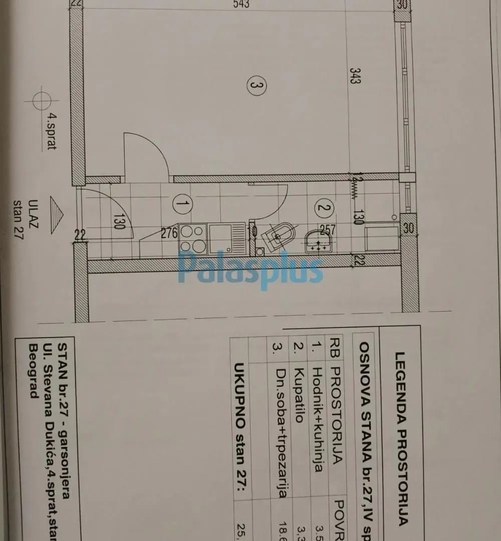 Sale, apartment, 26m², Karaburma, Palilula Sve Podlokacije