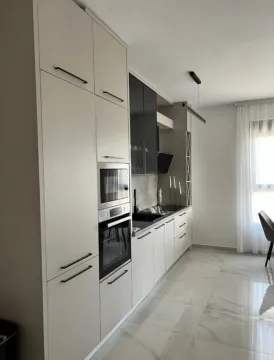 Modern kitchen with built-in appliances and light-colored cabinetry. - image 5