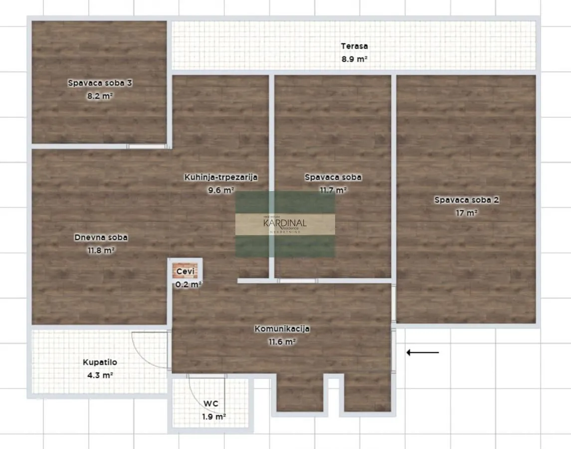 Prodaja, trosoban stan, 75m², Erdoglija, Kragujevac