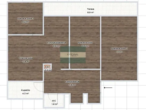 Sale, three bedroom apartment, 75m², Erdoglija, Kragujevac - image 17