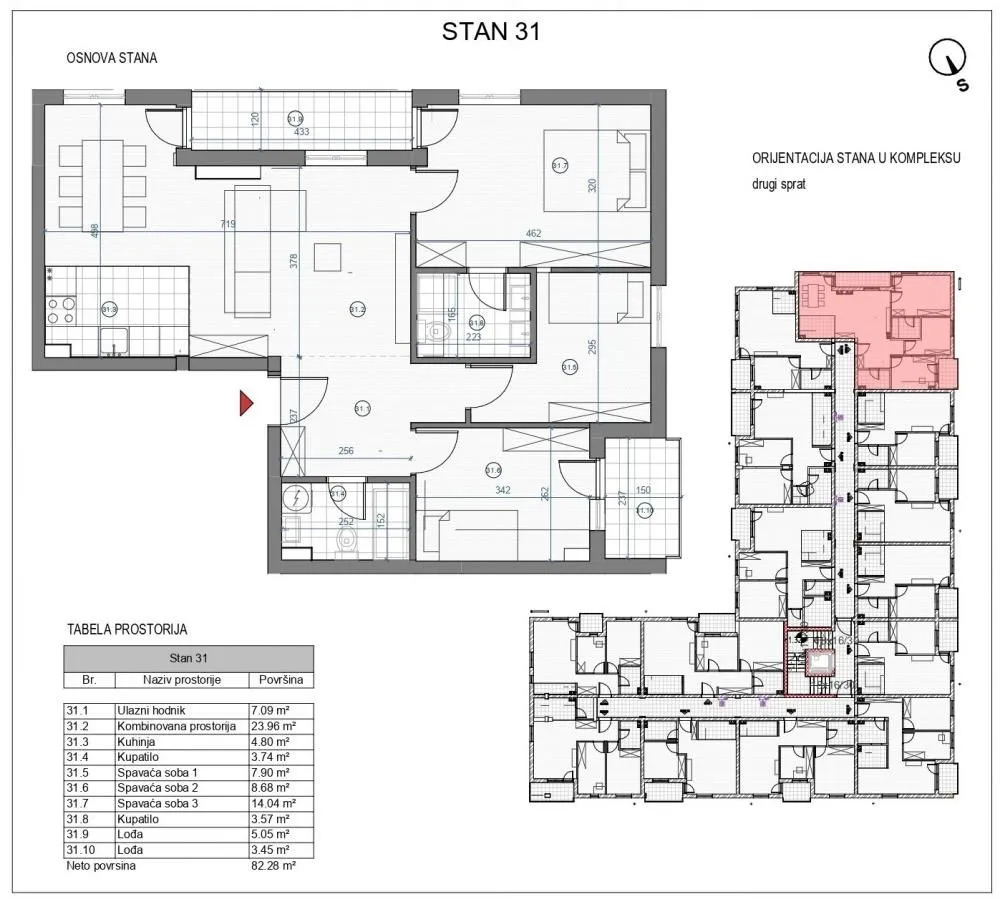 Prodaja, četvorosoban stan, 82m², Kaludjerica, Grocka