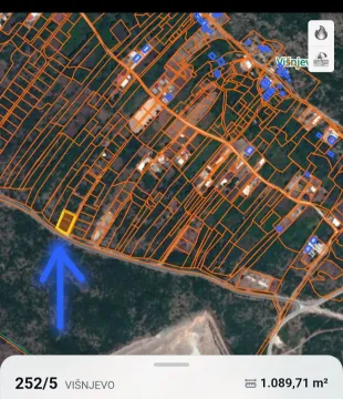 Katastarski plan prikazuje lokaciju zemljišta sa ucrtanim granicama parcela. - image 3