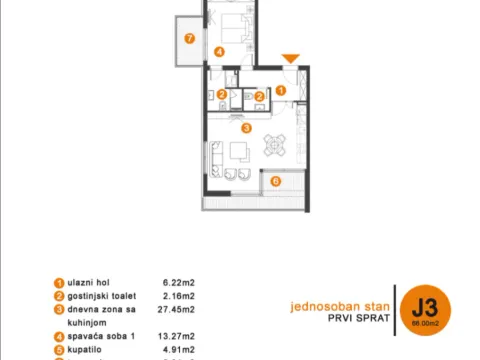Prodaja, jednosoban stan, 49m², Opatovo, Tivat - image 7