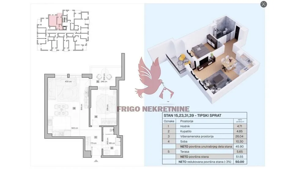 Prodaja, dvosoban stan, 50m², Mladenovac, Beograd