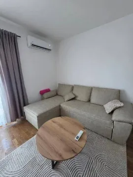 Dnevna soba sa ugaonom garniturom, stočićem i klima uređajem. - image 2