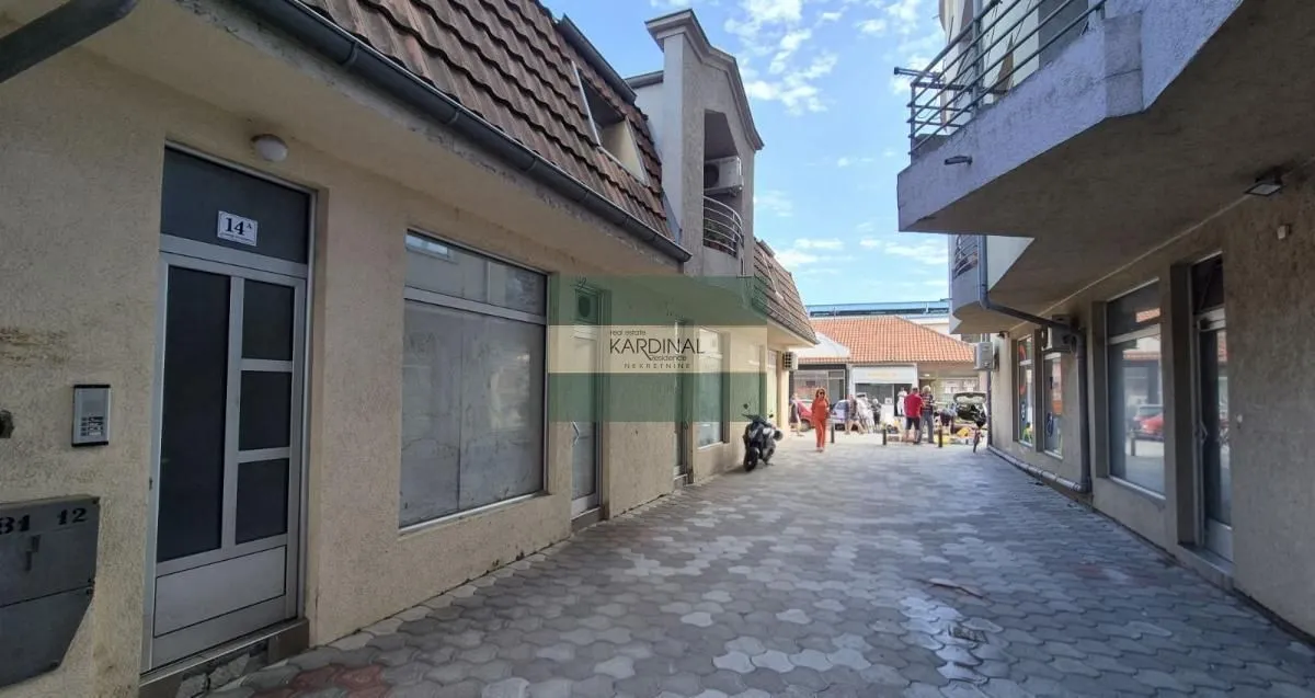 View of the exterior of the building and the passage in front of the entrance.