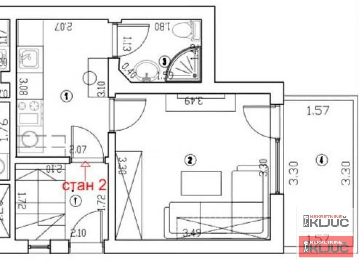 Sale, one bedroom apartment, 26m², Sremska Kamenica, Petrovaradin