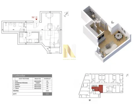 Sale, one bedroom apartment, 32m², Petrovaradin, Novi Sad - image 3