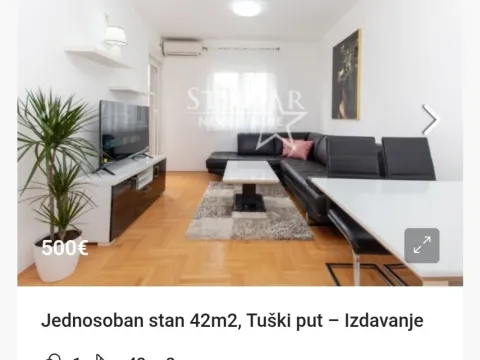 Izdavanje, jednosoban stan, 42m², Tuški Put, Podgorica - image 2