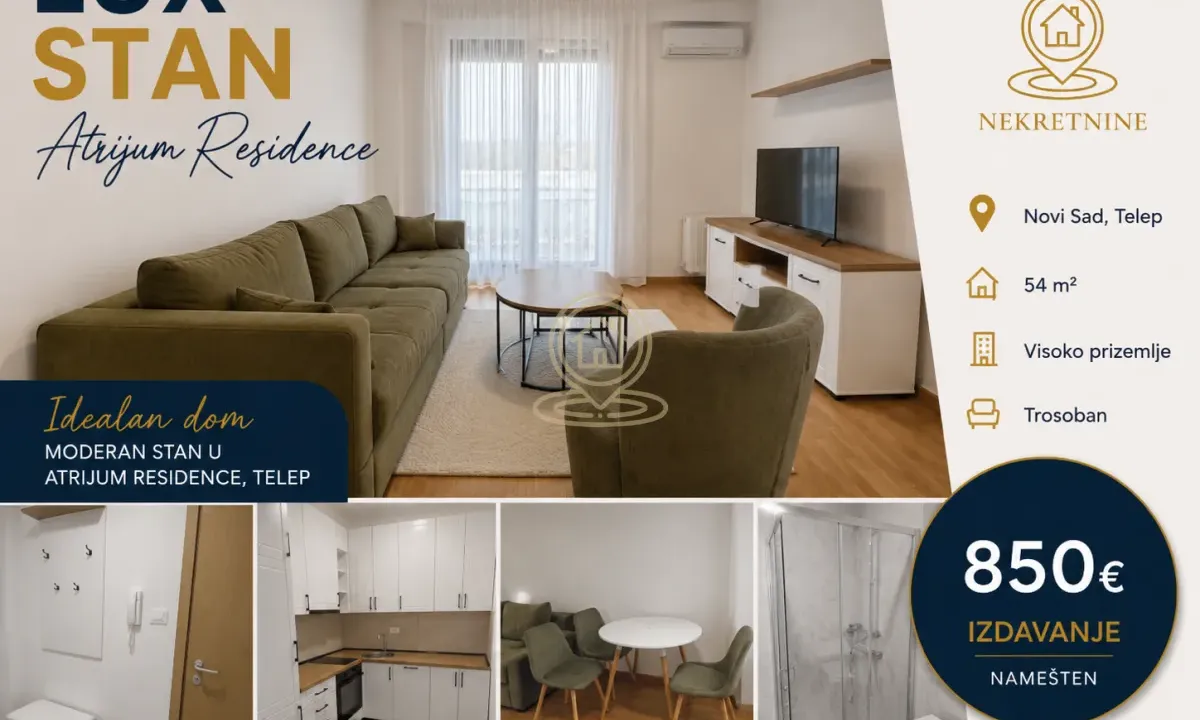 Rent, three bedroom apartment, 54m², Telep, Novi Sad Sve Podlokacije