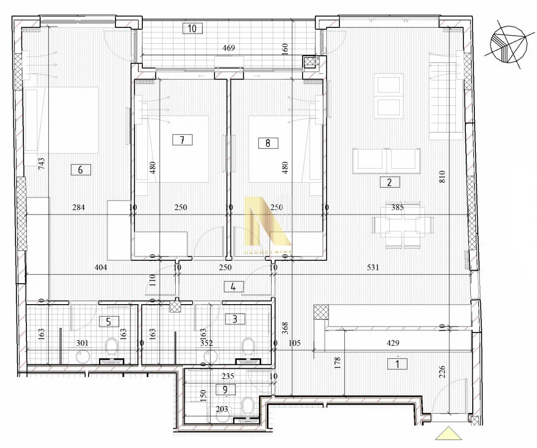 Prodaja, četvorosoban stan, 107m², Centar, Novi Sad