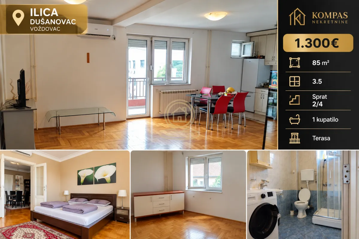 Izdavanje, trosoban stan, 85m², Voždovac Sve Podlokacije, Beograd