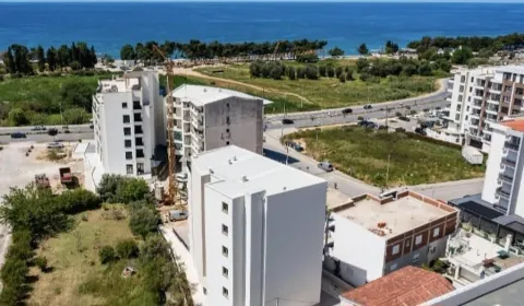 Aerial view of residential buildings under construction near the sea coast. - image 8
