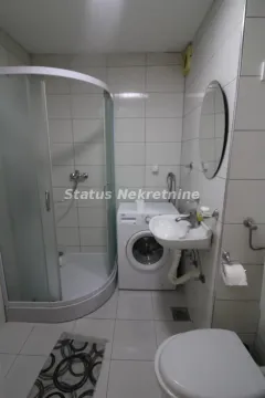 Kupatilo opremljeno tuš kabinom, umivaonikom, WC šoljom i veš mašinom. - image 9