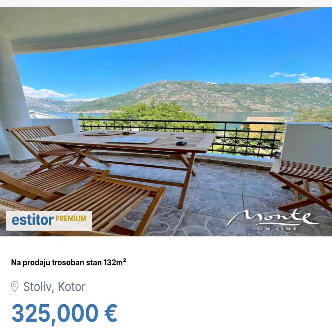 Prodaja, trosoban stan, 132m², Stoliv, Kotor