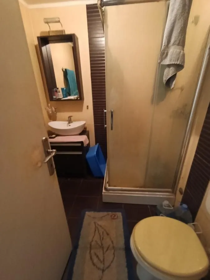 Kupatilo sa tuš kabinom, umivaonikom i toaletom.