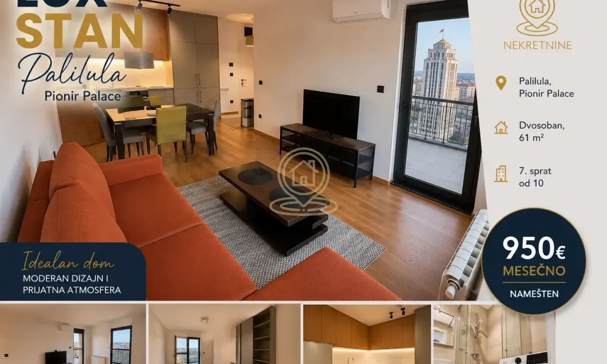 Rent, two bedroom apartment, 61m², Hala Pionir, Palilula Sve Podlokacije