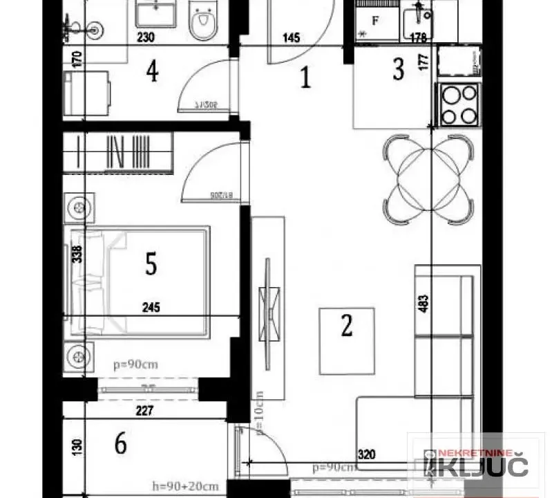 Sale, one bedroom apartment, 35m², Klisa, Novi Sad Sve Podlokacije