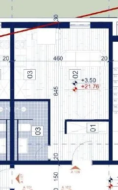 Arhitektonski plan osnove stana sa dimenzijama.