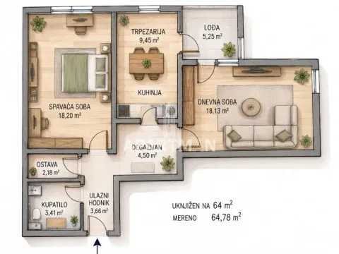 Prodaja, dvosoban stan, 64m², Novi Beograd Blok 70, Novi Beograd Sve Podlokacije - image 14