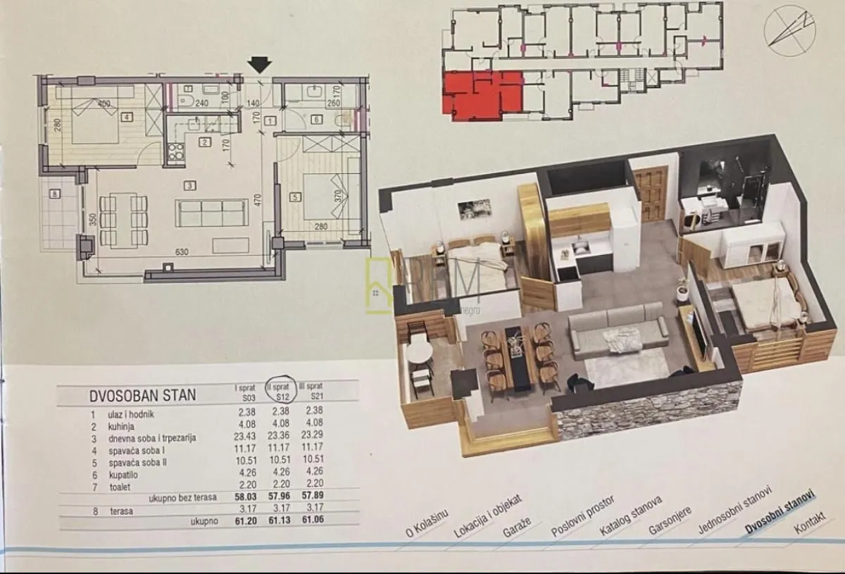Sale, one bedroom apartment, 40m², Kolašin, Crna Gora