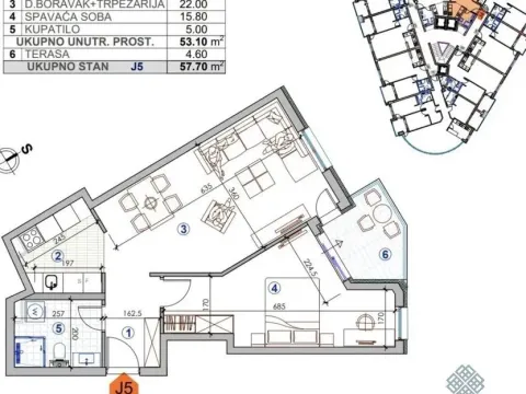 Prodaja, jednosoban stan, 57m², City Kej, Podgorica - image 11