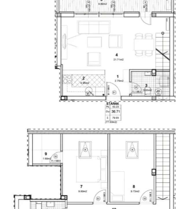 Sale, three bedroom apartment, 81m², Novo naselje, Novi Sad