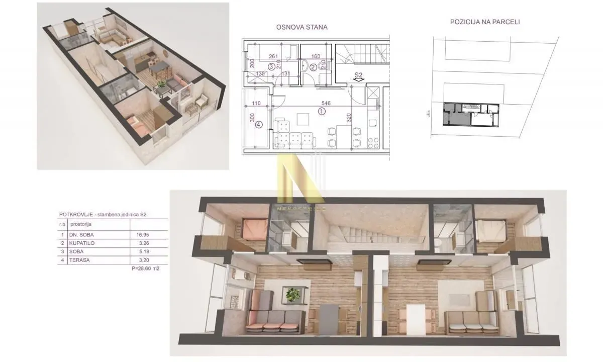 Sale, one bedroom apartment, 29m², Vidovdansko naselje, Novi Sad Sve Podlokacije