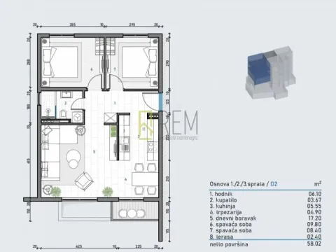 Prodaja, dvosoban stan, 58m², Meljine, Herceg Novi - image 8