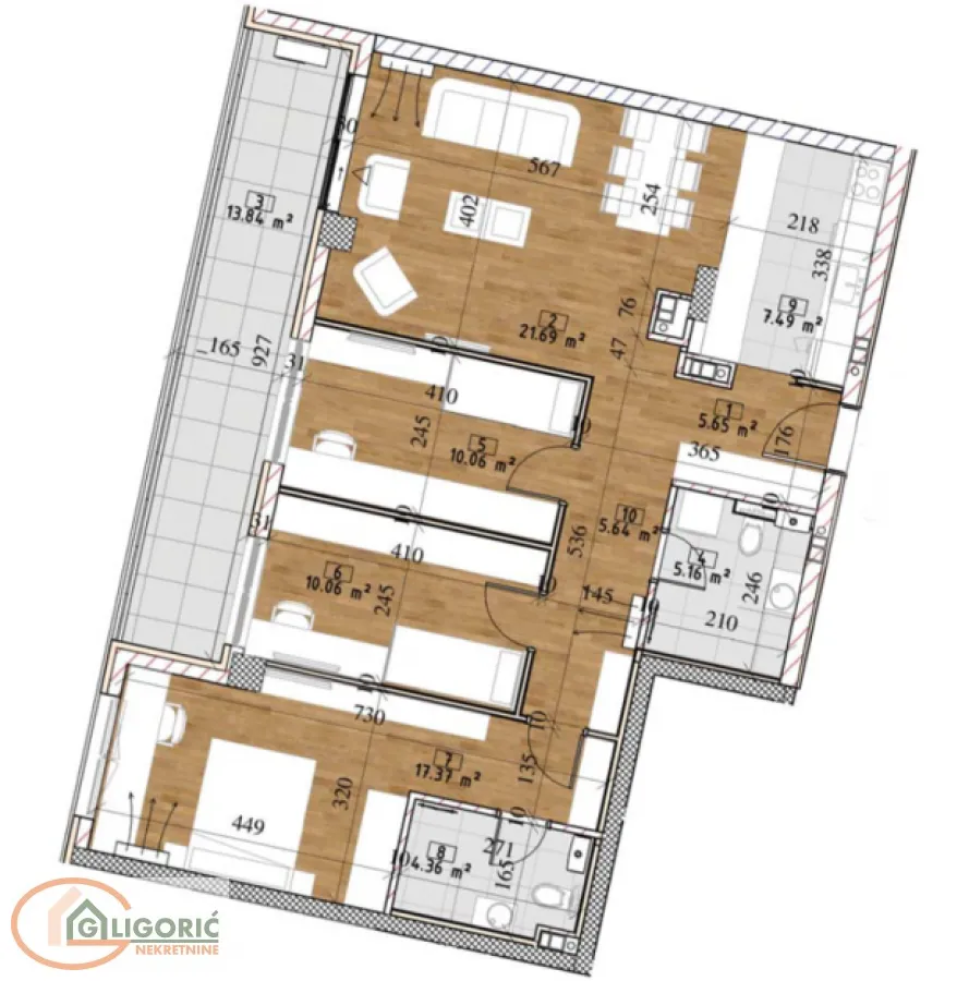 Prodaja, četvorosoban stan, 98m², Tošin bunar, Novi Beograd Sve Podlokacije