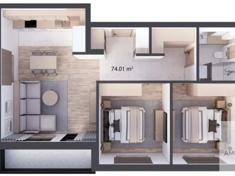 Sale, three bedroom apartment, 73m², Centar, Stara Pazova