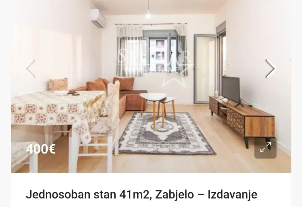 Izdavanje, stan, 41m², Zabjelo, Podgorica