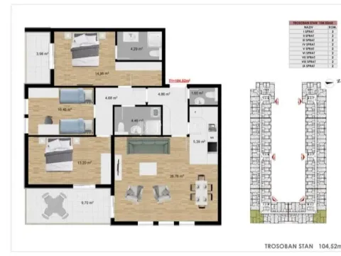 Sale, three bedroom apartment, 105m², Stari Aerodrom, Podgorica - image 7