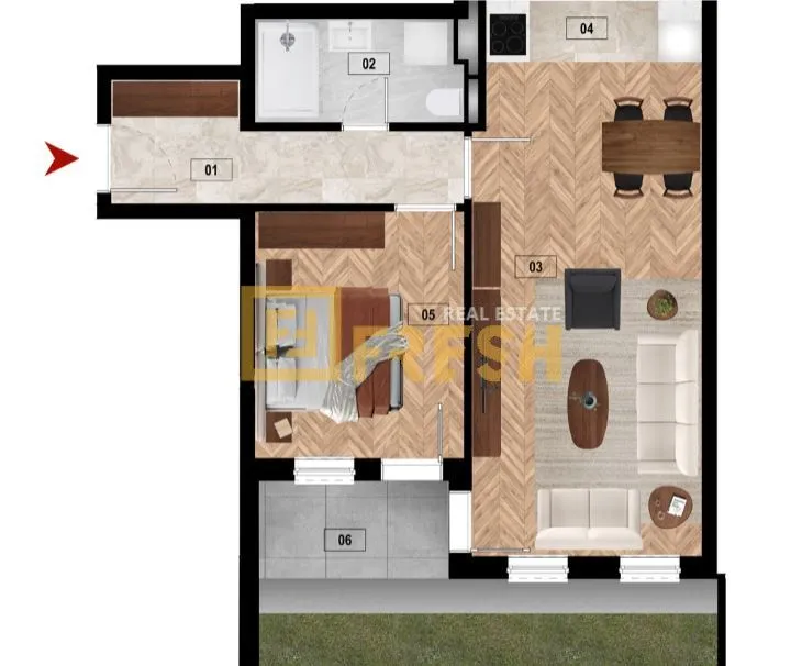 Prodaja, jednosoban stan, 52m², Zabjelo, Podgorica