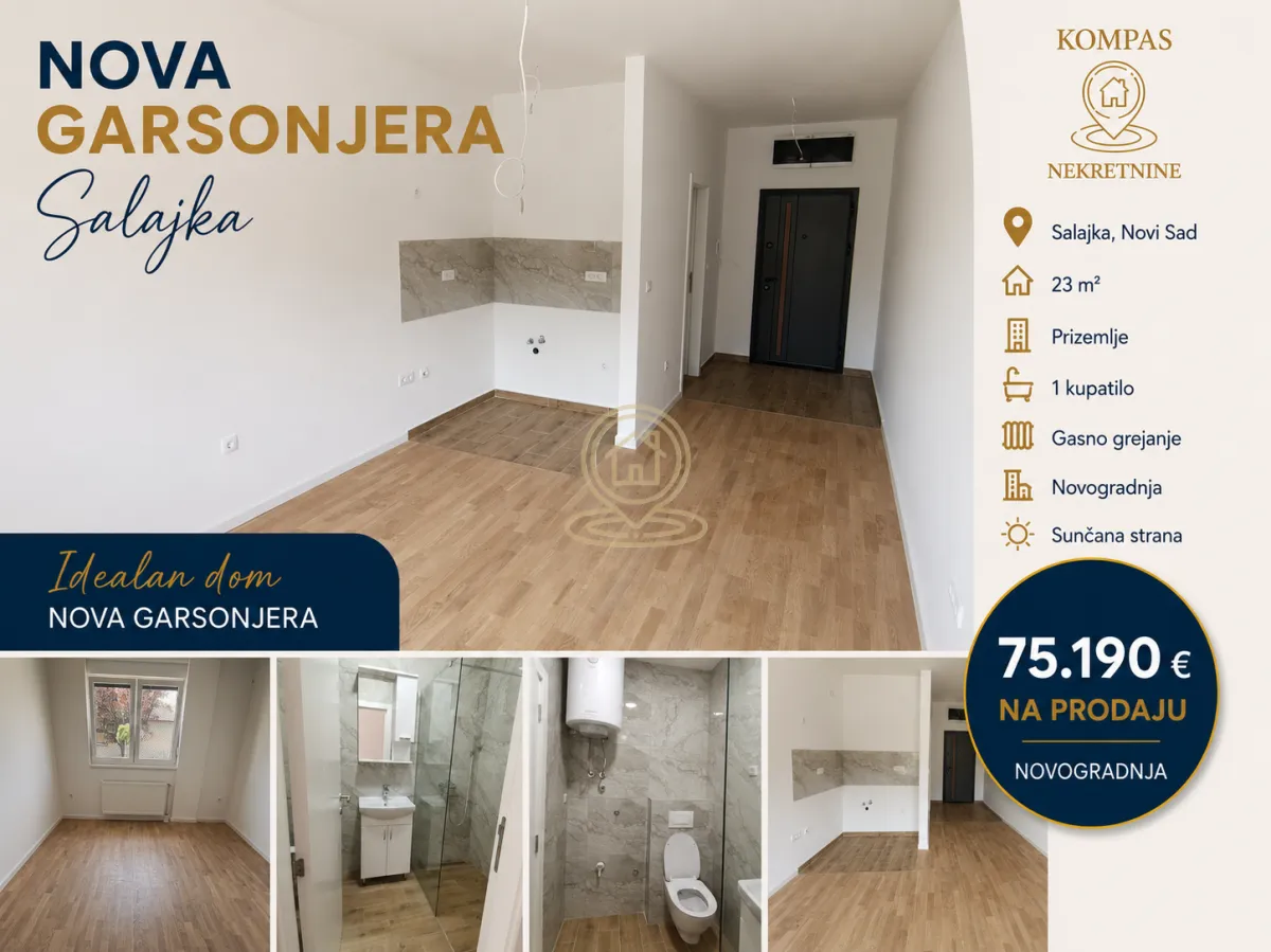 Sale, studio apartment, 23m², Salajka, Novi Sad Sve Podlokacije