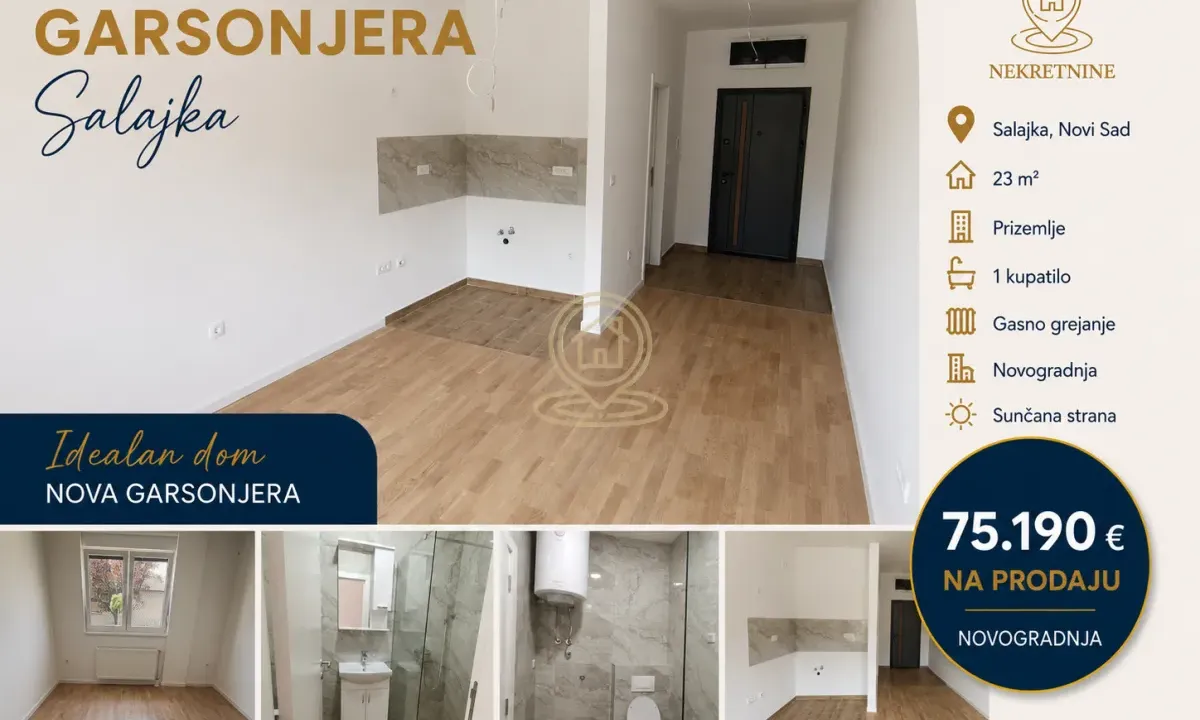 Sale, studio apartment, 23m², Salajka, Novi Sad Sve Podlokacije