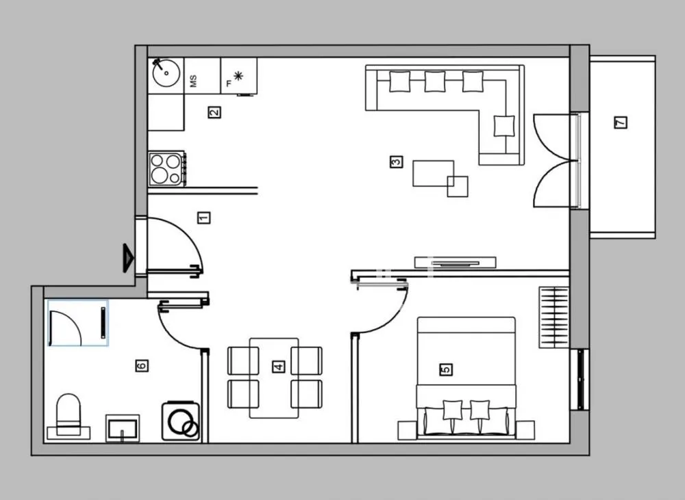 Sale, two bedroom apartment, 49m², Zvezdara Sve Podlokacije, Beograd